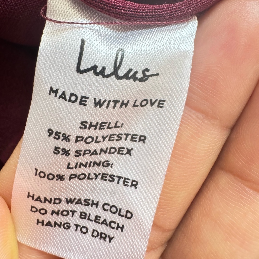Lulu's One-Shoulder Wine elegant Midi Dress - Picture 13 of 13